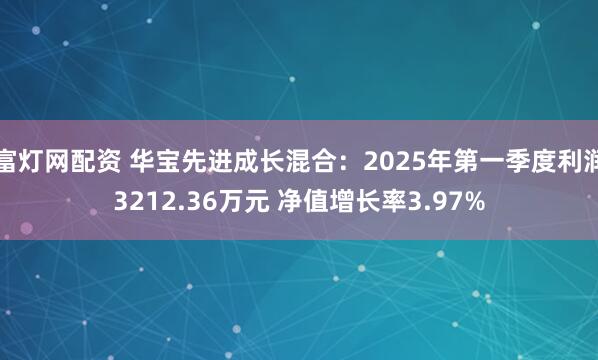 富灯网配资 华宝先进成长混合：2025年第一季度利润3212.36万元 净值增长率3.97%